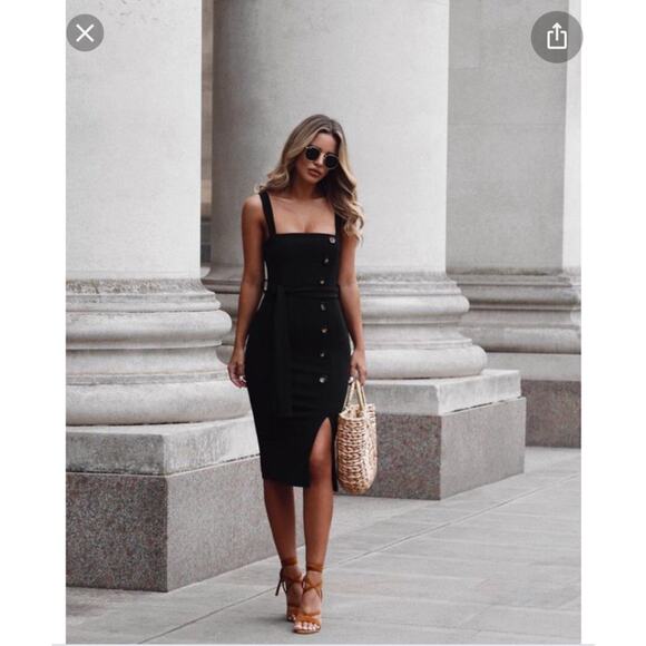 NWT STELLA LUCE Straight Pencil Silhouette Black Sexy Dress size medium - Picture 1 of 11